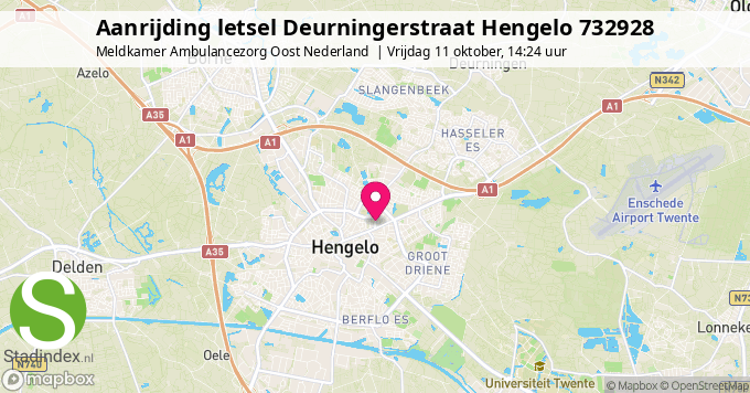 Aanrijding letsel Deurningerstraat Hengelo 732928