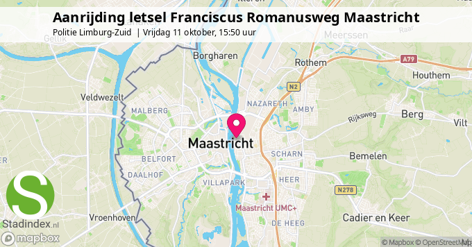 Aanrijding letsel Franciscus Romanusweg Maastricht