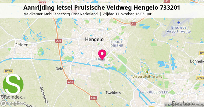 Aanrijding letsel Pruisische Veldweg Hengelo 733201