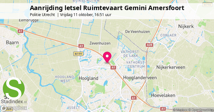 Aanrijding letsel Ruimtevaart Gemini Amersfoort