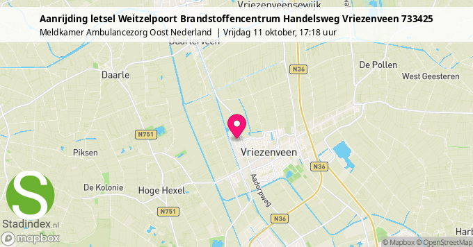 Aanrijding letsel Weitzelpoort Brandstoffencentrum Handelsweg Vriezenveen 733425