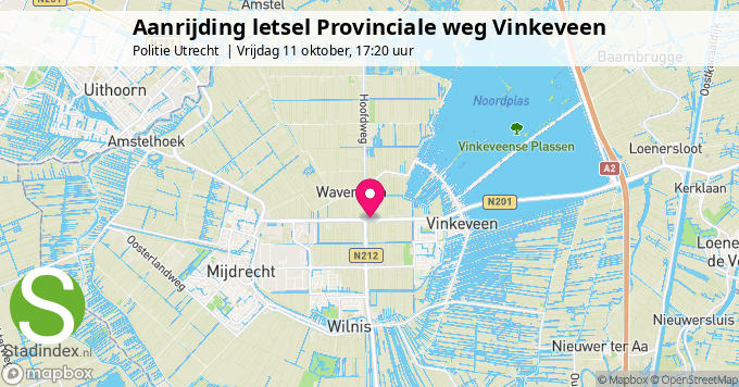 Aanrijding letsel Provinciale weg Vinkeveen