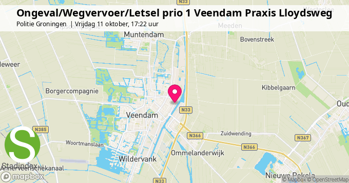 Ongeval/Wegvervoer/Letsel prio 1 Veendam Praxis Lloydsweg