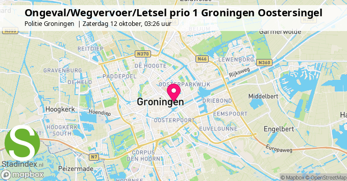 Ongeval/Wegvervoer/Letsel prio 1 Groningen Oostersingel