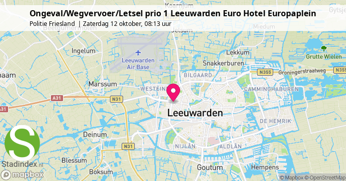 Ongeval/Wegvervoer/Letsel prio 1 Leeuwarden Euro Hotel Europaplein