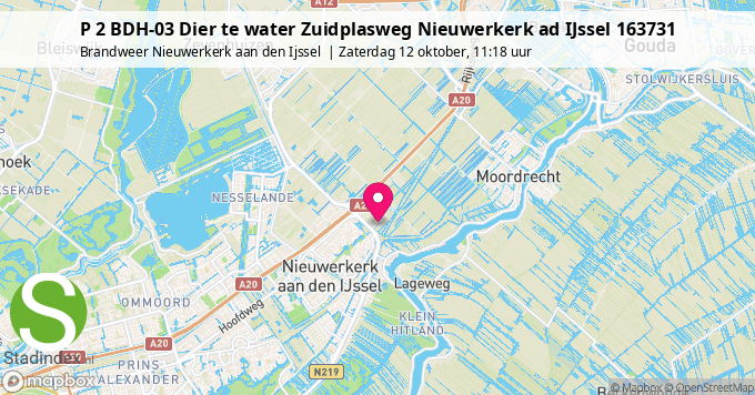 P 2 BDH-03 Dier te water Zuidplasweg Nieuwerkerk ad IJssel 163731