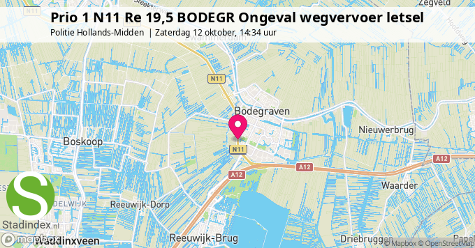 Prio 1 N11 Re 19,5 BODEGR Ongeval wegvervoer letsel