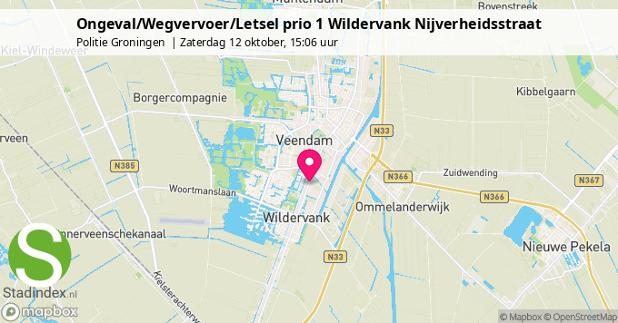 Ongeval/Wegvervoer/Letsel prio 1 Wildervank Nijverheidsstraat