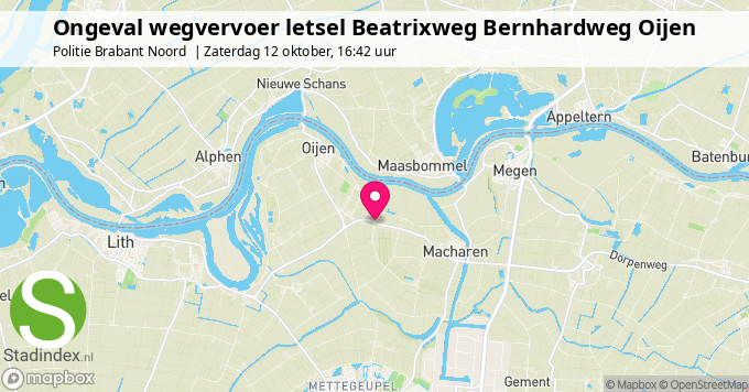 Ongeval wegvervoer letsel Beatrixweg Bernhardweg Oijen