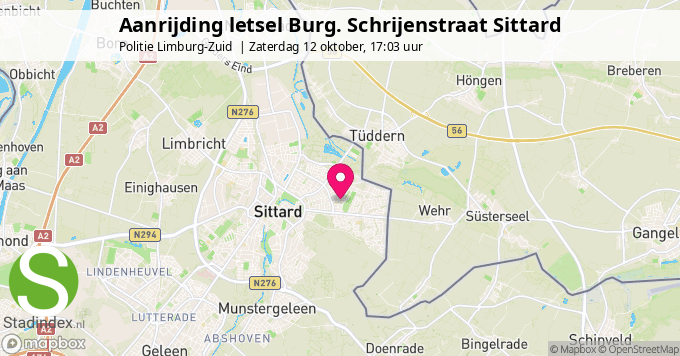 Aanrijding letsel Burg. Schrijenstraat Sittard