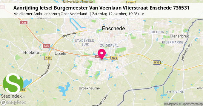 Aanrijding letsel Burgemeester Van Veenlaan Vlierstraat Enschede 736531