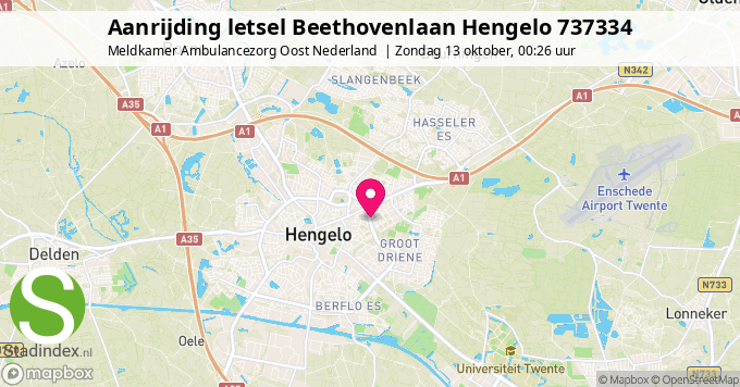 Aanrijding letsel Beethovenlaan Hengelo 737334