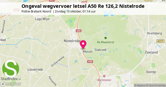 Ongeval wegvervoer letsel A50 Re 126,2 Nistelrode