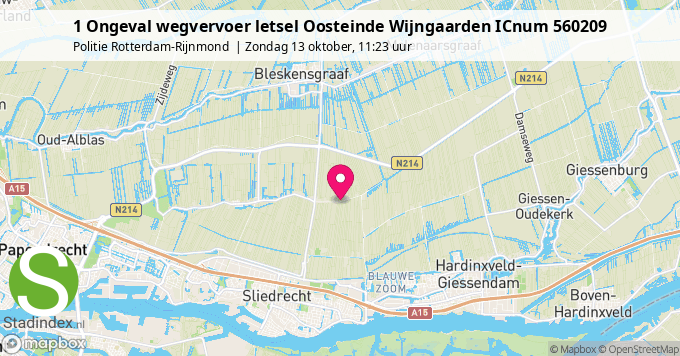 1 Ongeval wegvervoer letsel Oosteinde Wijngaarden ICnum 560209