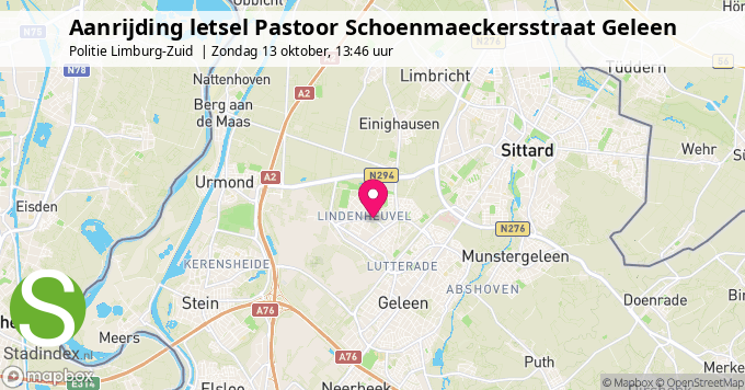 Aanrijding letsel Pastoor Schoenmaeckersstraat Geleen