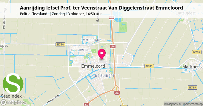 Aanrijding letsel Prof. ter Veenstraat Van Diggelenstraat Emmeloord