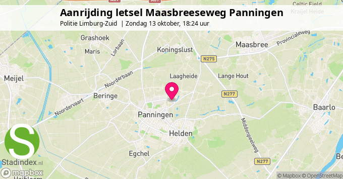 Aanrijding letsel Maasbreeseweg Panningen