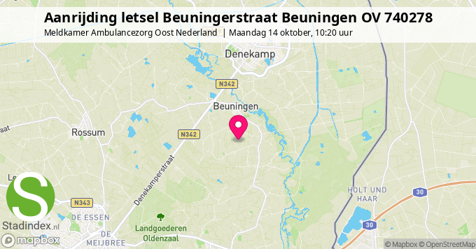 Aanrijding letsel Beuningerstraat Beuningen OV 740278