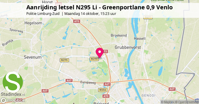 Aanrijding letsel N295 Li - Greenportlane 0,9 Venlo