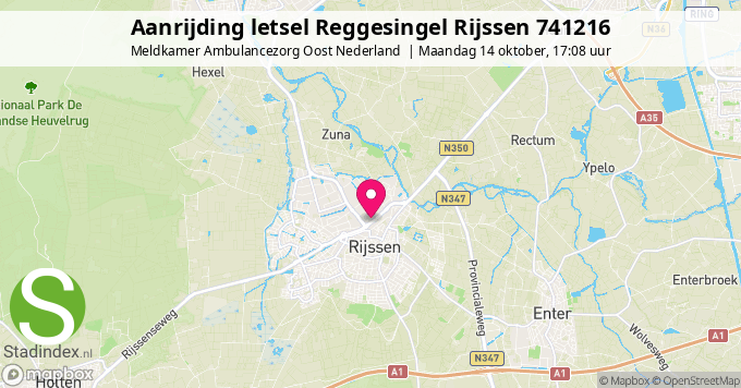 Aanrijding letsel Reggesingel Rijssen 741216