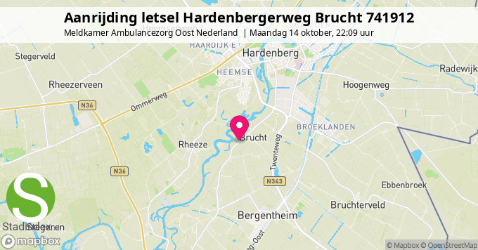 Aanrijding letsel Hardenbergerweg Brucht 741912