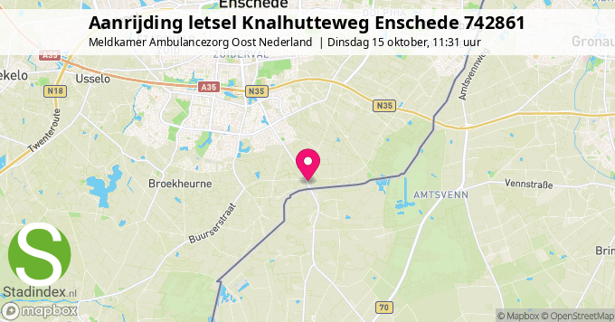 Aanrijding letsel Knalhutteweg Enschede 742861