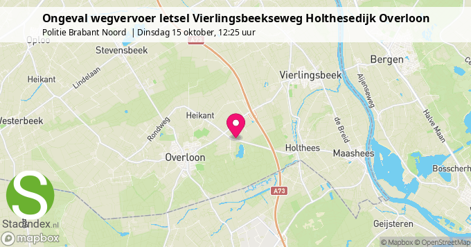 Ongeval wegvervoer letsel Vierlingsbeekseweg Holthesedijk Overloon