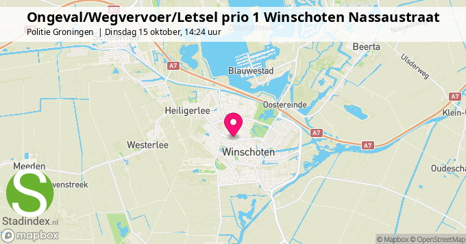 Ongeval/Wegvervoer/Letsel prio 1 Winschoten Nassaustraat