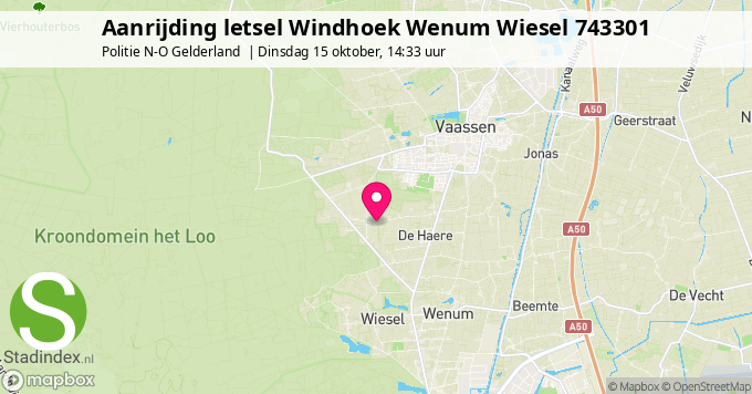 Aanrijding letsel Windhoek Wenum Wiesel 743301