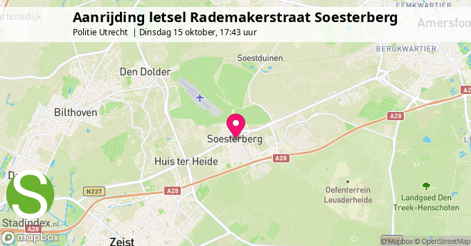 Aanrijding letsel Rademakerstraat Soesterberg