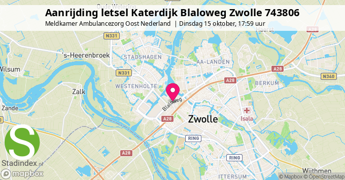 Aanrijding letsel Katerdijk Blaloweg Zwolle 743806