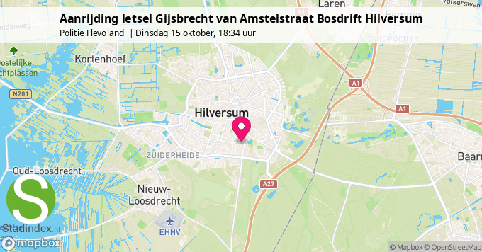 Aanrijding letsel Gijsbrecht van Amstelstraat Bosdrift Hilversum