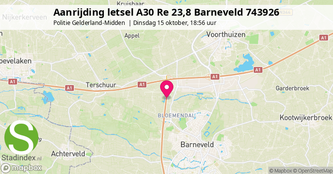 Aanrijding letsel A30 Re 23,8 Barneveld 743926