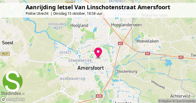 Aanrijding letsel Van Linschotenstraat Amersfoort