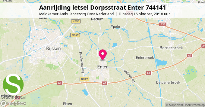 Aanrijding letsel Dorpsstraat Enter 744141