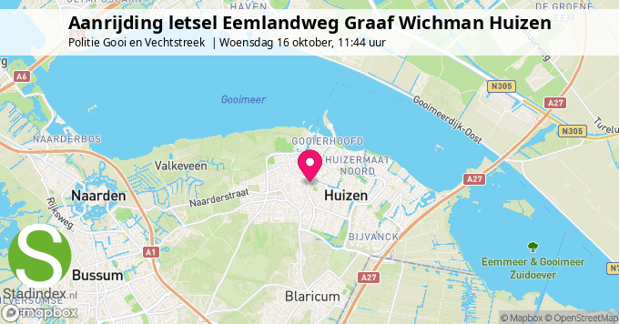 Aanrijding letsel Eemlandweg Graaf Wichman Huizen