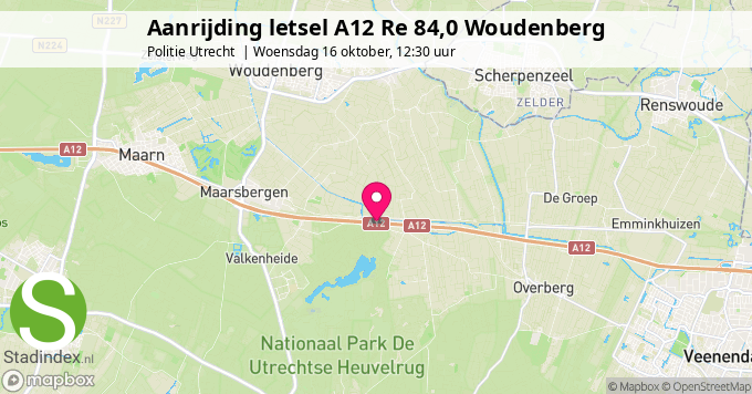 Aanrijding letsel A12 Re 84,0 Woudenberg