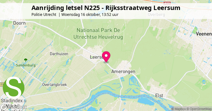 Aanrijding letsel N225 - Rijksstraatweg Leersum