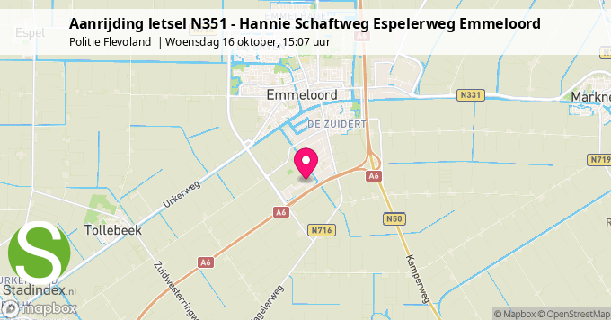 Aanrijding letsel N351 - Hannie Schaftweg Espelerweg Emmeloord