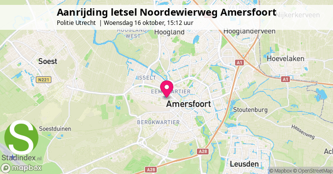 Aanrijding letsel Noordewierweg Amersfoort