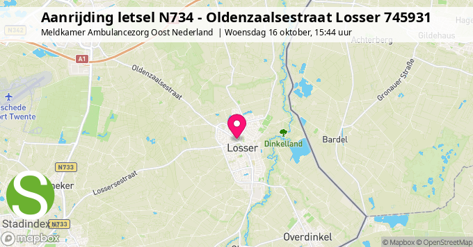 Aanrijding letsel N734 - Oldenzaalsestraat Losser 745931