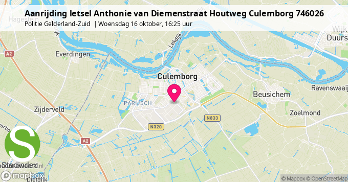 Aanrijding letsel Anthonie van Diemenstraat Houtweg Culemborg 746026