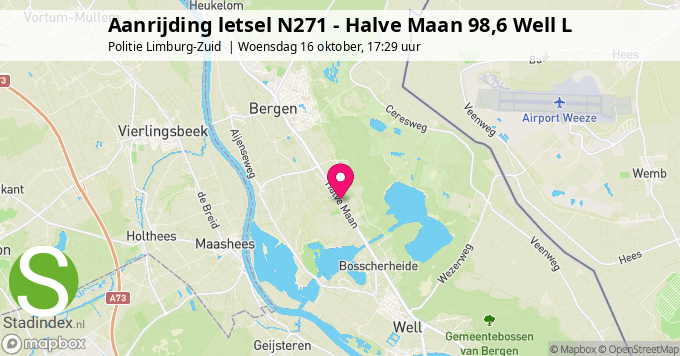 Aanrijding letsel N271 - Halve Maan 98,6 Well L