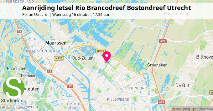 Aanrijding letsel Rio Brancodreef Bostondreef Utrecht