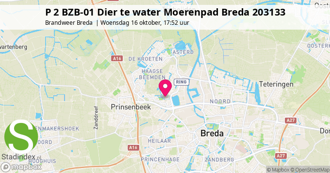 P 2 BZB-01 Dier te water Moerenpad Breda 203133