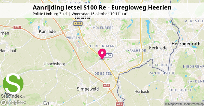 Aanrijding letsel S100 Re - Euregioweg Heerlen