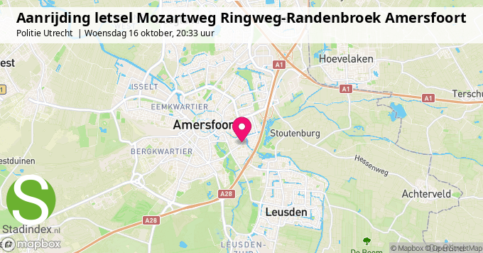 Aanrijding letsel Mozartweg Ringweg-Randenbroek Amersfoort