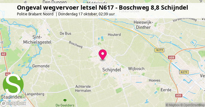 Ongeval wegvervoer letsel N617 - Boschweg 8,8 Schijndel