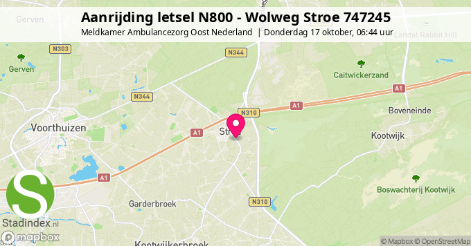 Aanrijding letsel N800 - Wolweg Stroe 747245