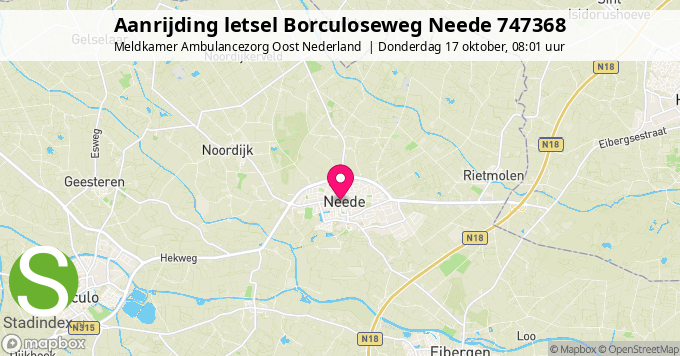 Aanrijding letsel Borculoseweg Neede 747368